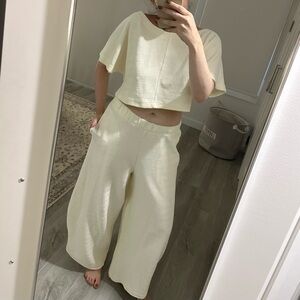 Free People cream pant set